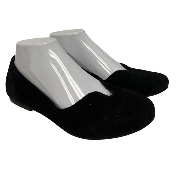 Rebecca Allen Women's Notch Ballet Black Flats Slip On Suede Shoes Size 7 NEW - Picture 1 of 9
